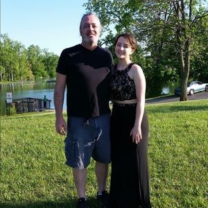 Matte black prom dress